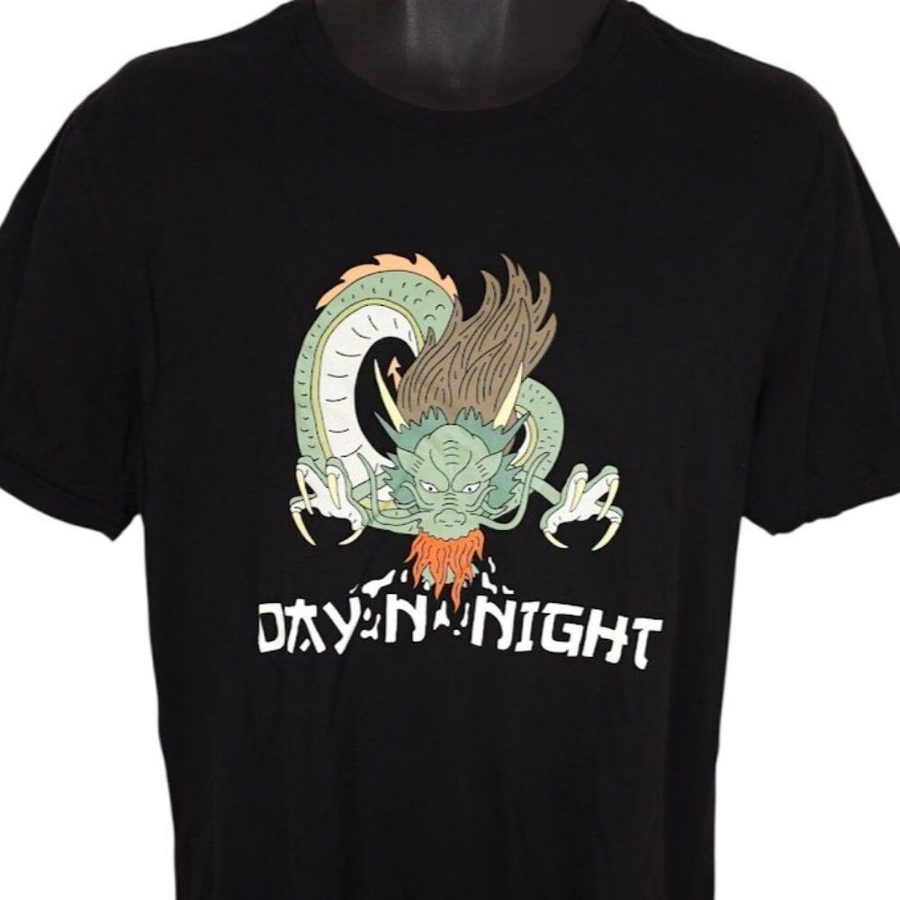 Day N Night T Shirt Mens Size Small Black Travis Scott Hip Hop Festival LONG USA